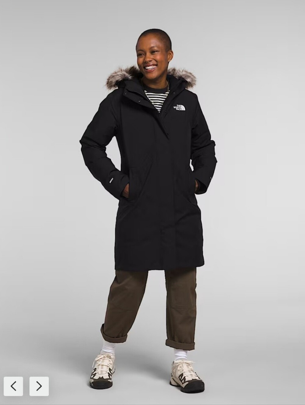 The North Face Women's Arctic Parka Black with Faux Fur Trim